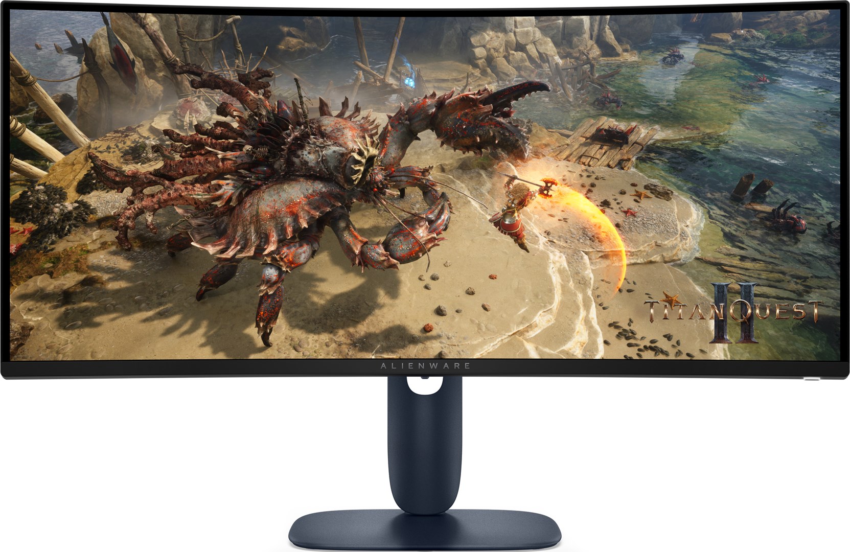 Monitor Gaming Dell AW3425DWM / 34 " / Wide Quad HD LCD VA / Curved / 180 Hz / 1 ms / HDMI + USB-A to USB-B / Zezë