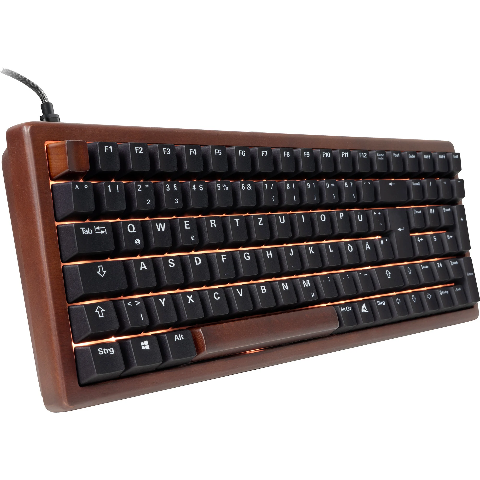 Tastierë Gaming Sharkoon SKILLER SGK50 S2 / Wood PBT / Yellow Switches / French Layout - Druri / Zezë