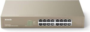 Switch Tenda TEG1016D / 16-Port / Gigabit Ethernet / Unmanaged / 1000Mbps / Plug and Play / Ngjyrë Curry