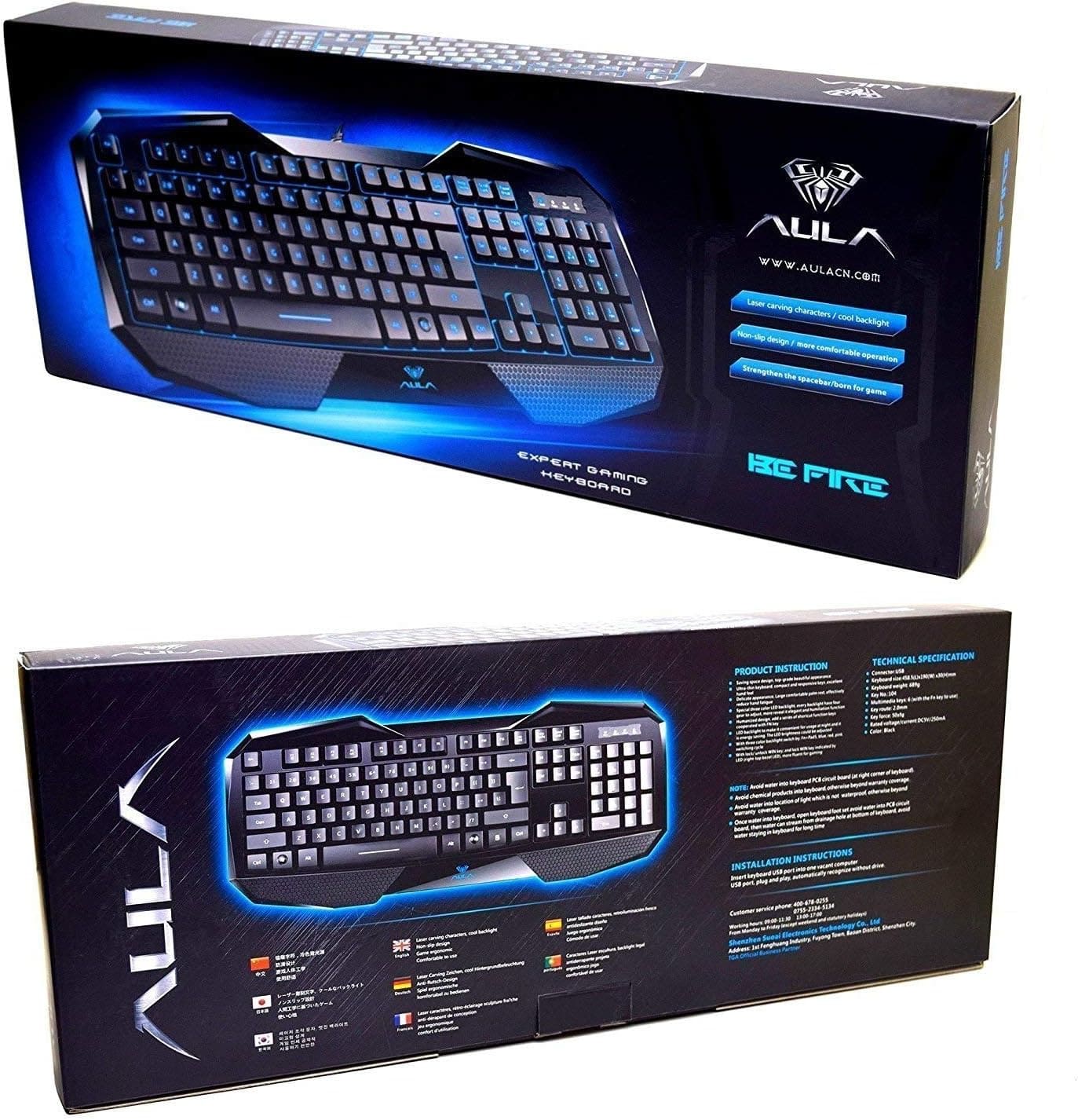 Tastierë Gaming Aula SI-859 / Ergometrik / RGB / Anti-Ghosting / E zezë - Figura 6