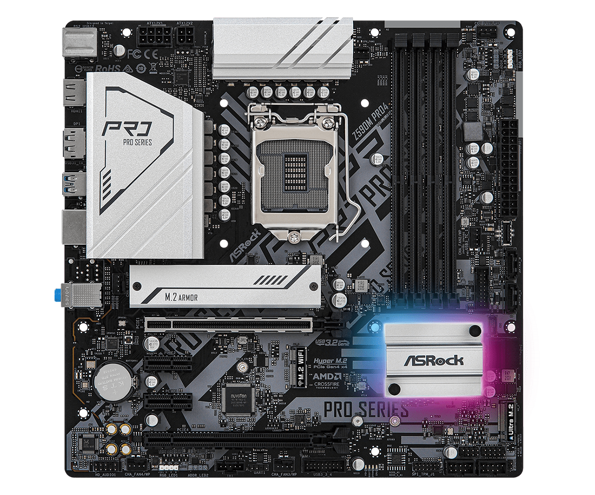 Motherboard ASRock Z590M Pro4 / 1200 / M-ATX / HDMI / DP / DDR4 - Figura 2