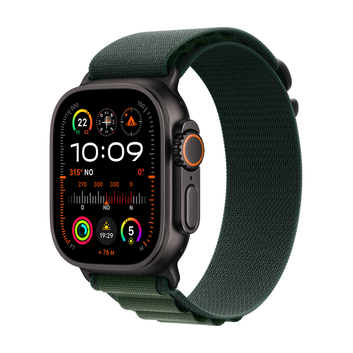 Apple Watch Ultra 2 49 mm / MX4T3FD/A / Black Titanium / Alpine Dark Green - L