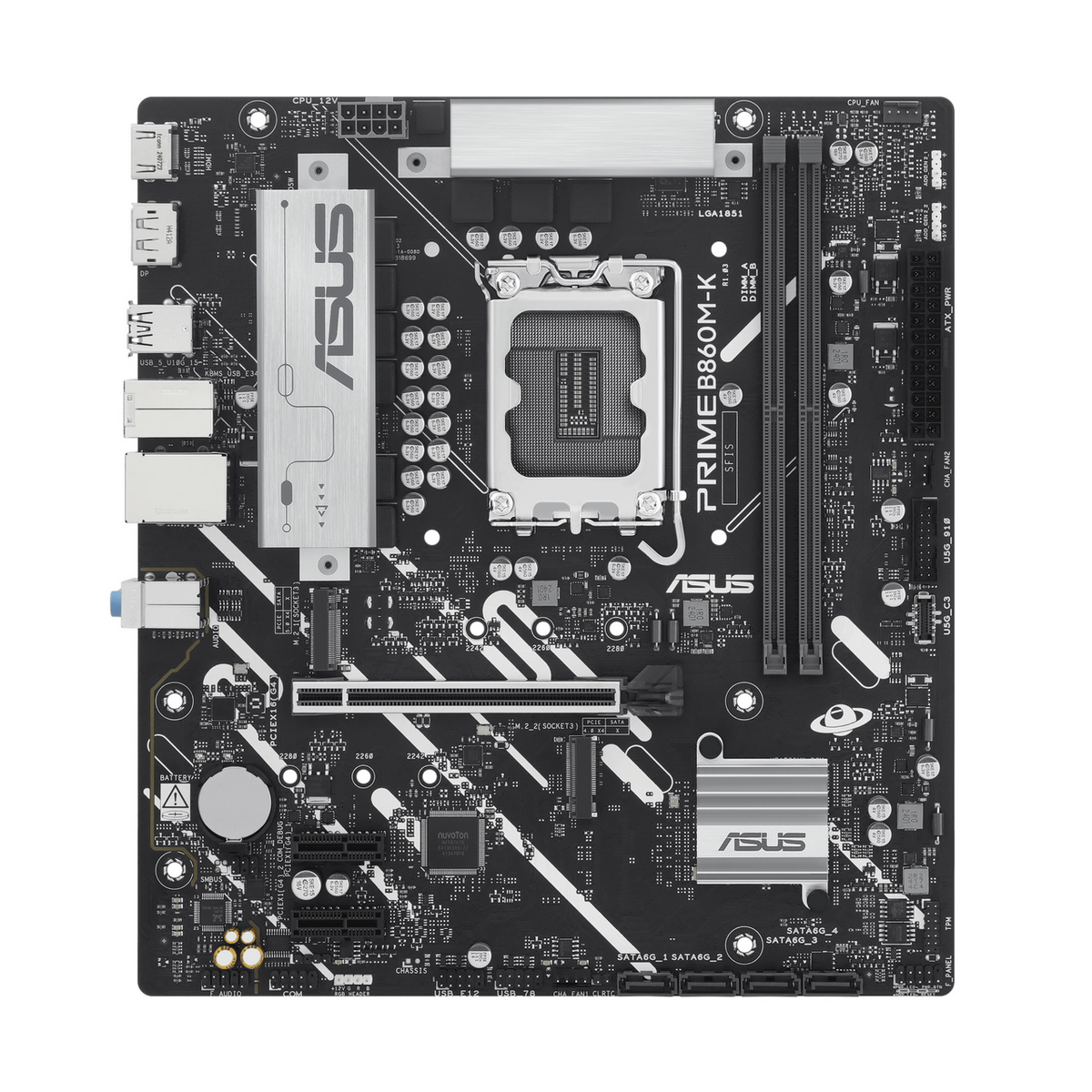 Pllakë Amë Asus Prime B860M-K Motherboard / Intel Chipset – Zezë/Gri e Hapur