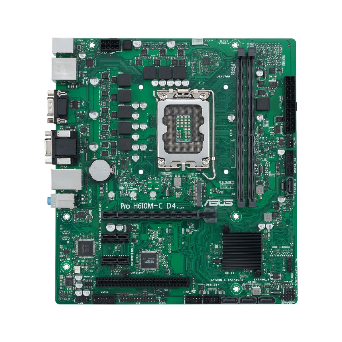 Pllakë Amë Asus Pro H610M-C D4-CSM Motherboard / Intel Chipset – Gjelbër