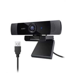 Webcam AUKEY PC-LM1 / 2MP / 1920x768 / Built-in microphone / USB / Me kabëll 1.8m / E zezë