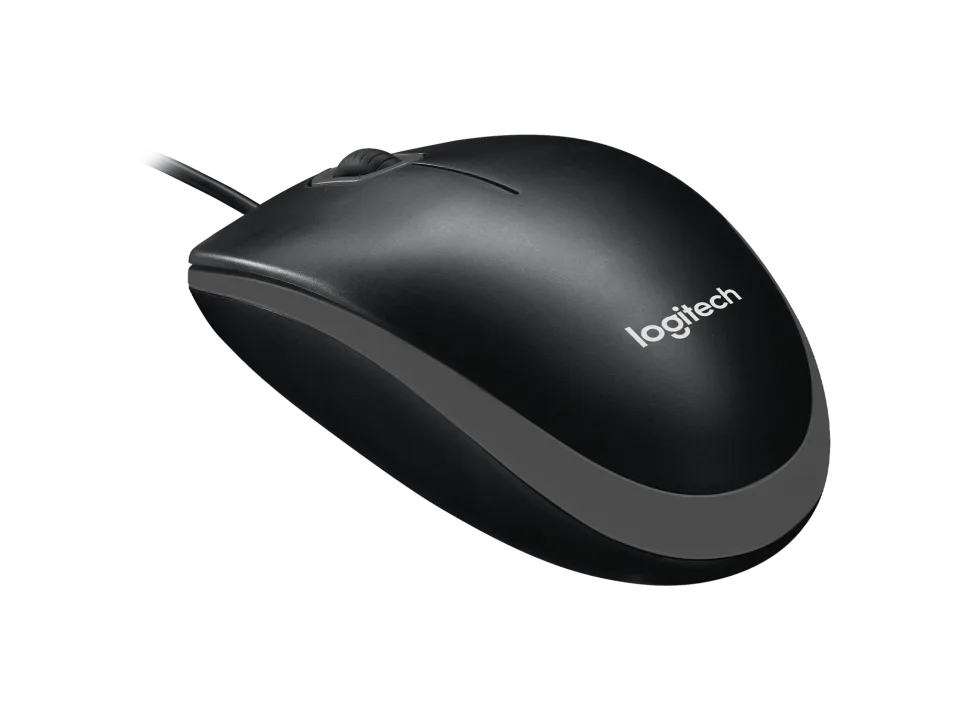 Maus Logitech B100 / Optik / 1000 DPI / 3 butona / USB-A / Kabëll 1.8m / 113x62x38mm / I zi - Figura 2
