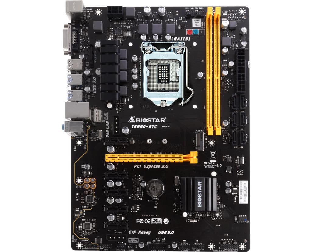 Motherboard Biostar TB250-BTC / LGA1151 / ATX / 2 x DDR4 DIMM / 1 x PCI-E 3.0 x16 / Realtek RTL8111H - 10/100/1000Mb/s - Figura 2