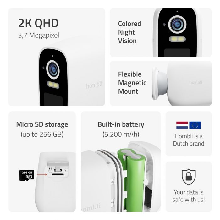 Hombli smarte Batterie Kamera. weiß - Figura 2