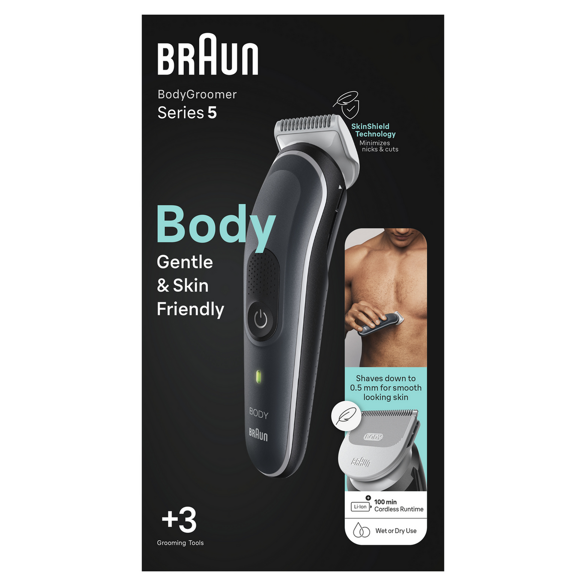 Makinë rroje Braun BodyGroomer 5 BG5340 / BG5340 – Zezë / Gri