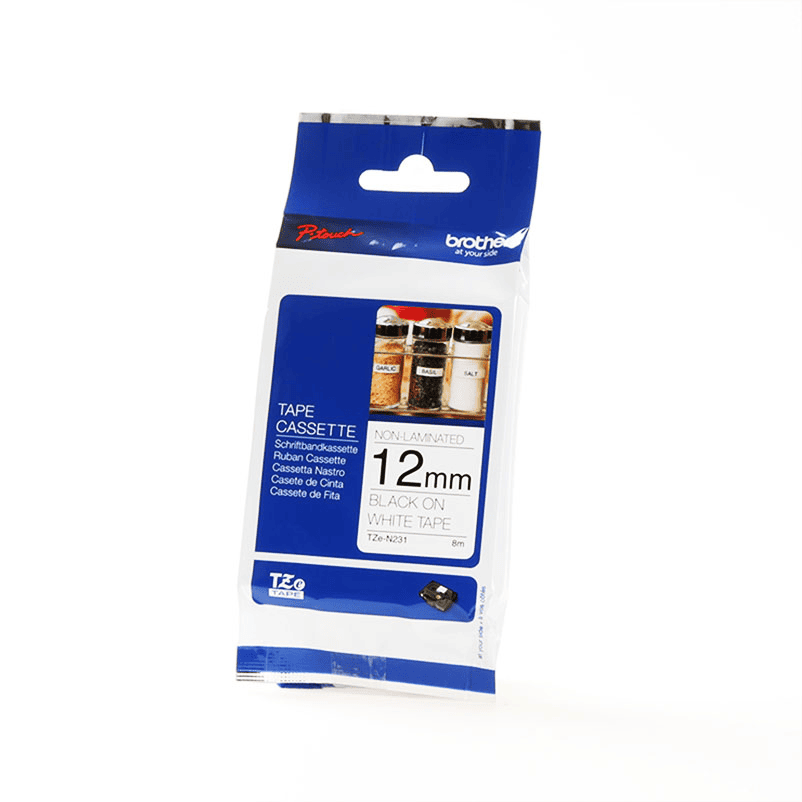 Shirit për Printer 3D Ribbon Brother TZE-N231 / TZEN231 – Zezë mbi të Bardhë