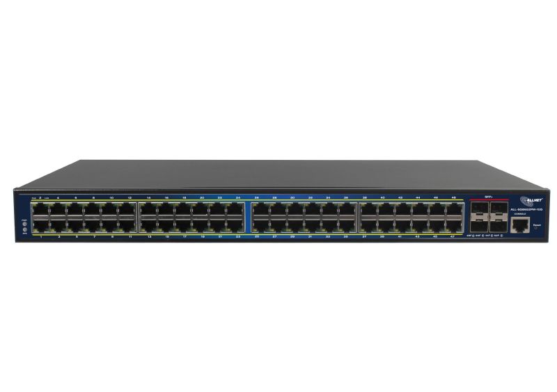 Switch ALLNET Full Managed Layer 2+ / 52-Port / 48x Gigabit LAN / 48x PoE+ / 4x SFP+ 10G / PoE Budget 850W / 19" / JSON API / ALL-SG8652PMJ-10G-850W - Figura 3