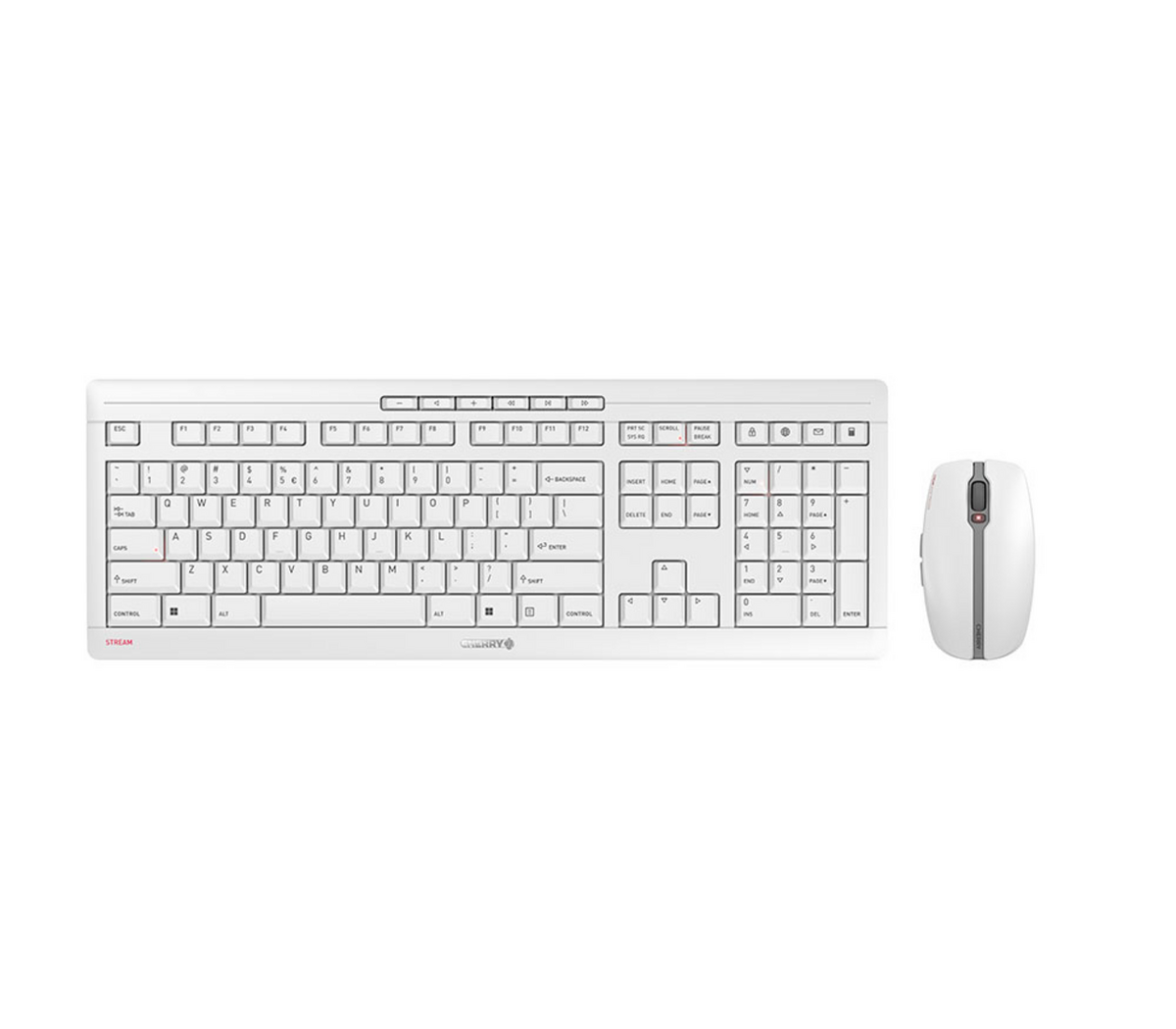 Combo (Tastierë & Maus) Cherry STREAM DESKTOP RECHARGE / JD‑8560EU‑0 / Wireless / QWERTY – Bardhë