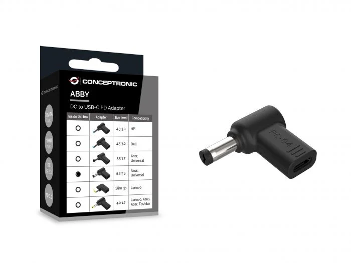 Adapter Conceptronic USB-C PD 100W to Asus/Universal Adapter 5.5x2.5mm / 18–20V – Zezë - Figura 2
