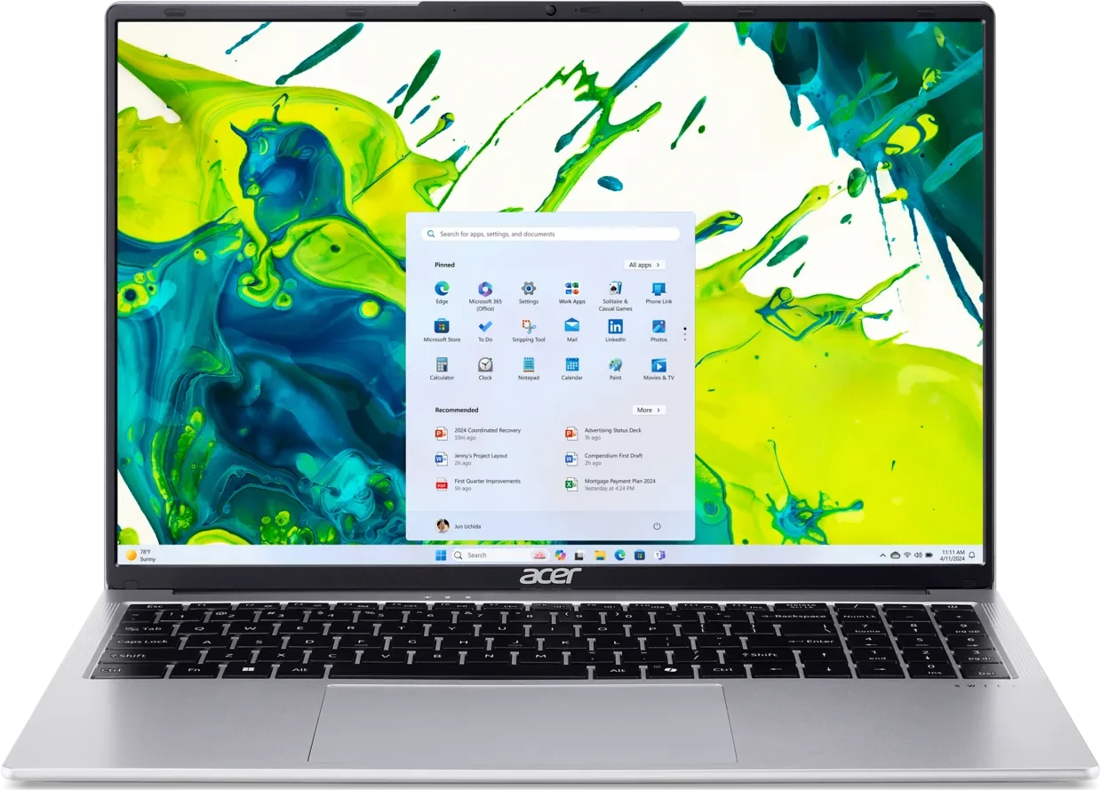 Laptop Acer Swift Lite 16 SFL16-31P-37GE / i3-N355 / 8GB DDR5 / 512GB / 16" WUXGA IPS / Intel Graphics / DE - Argjendi