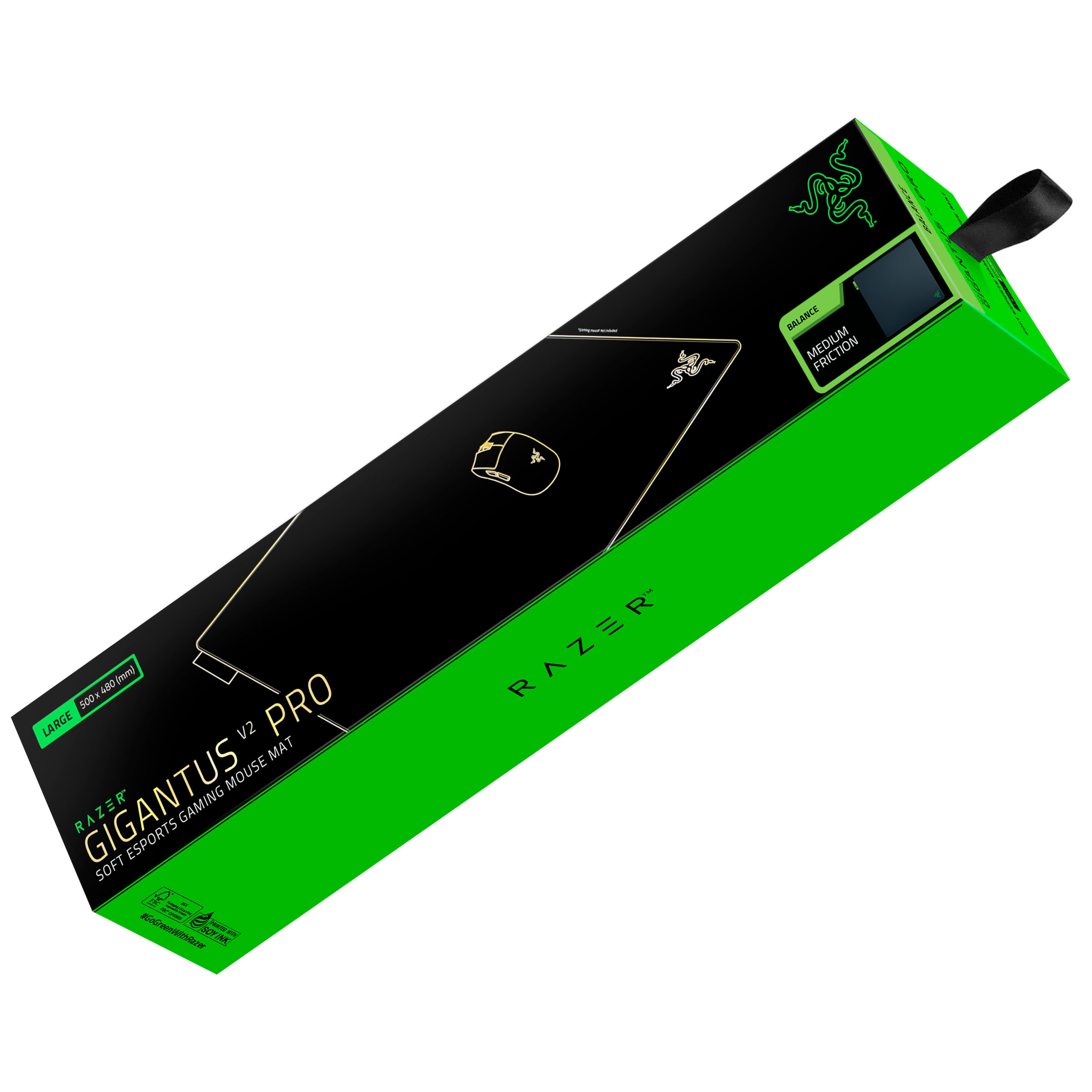 Mauspad Gigantus V2 Pro L Speed Gaming 500x480x4mm - Zezë/Gjelbër - Figura 4