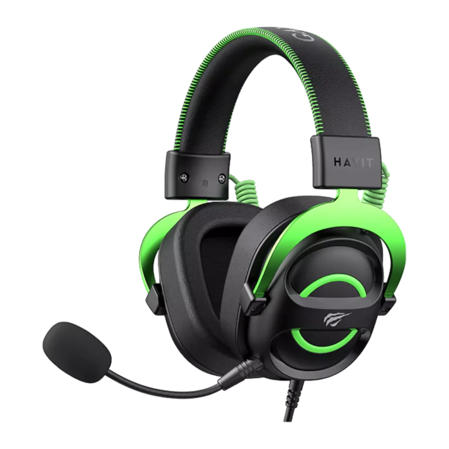 Kufje Gaming Marvo HAVIT H2002E / 60mm / Aux 3.5mm / me kabllo / zi dhe gjelbert - Figura 3