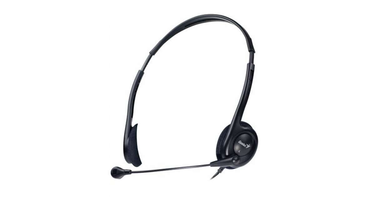 Kufje Genius HS-200C / Për PC / On Ear / Me mikrofon / 3.5 mm / 20Hz - 20KHz / 105 dB / Adujstable / Lightweight / Me kabëll / E zezë - Figura 2