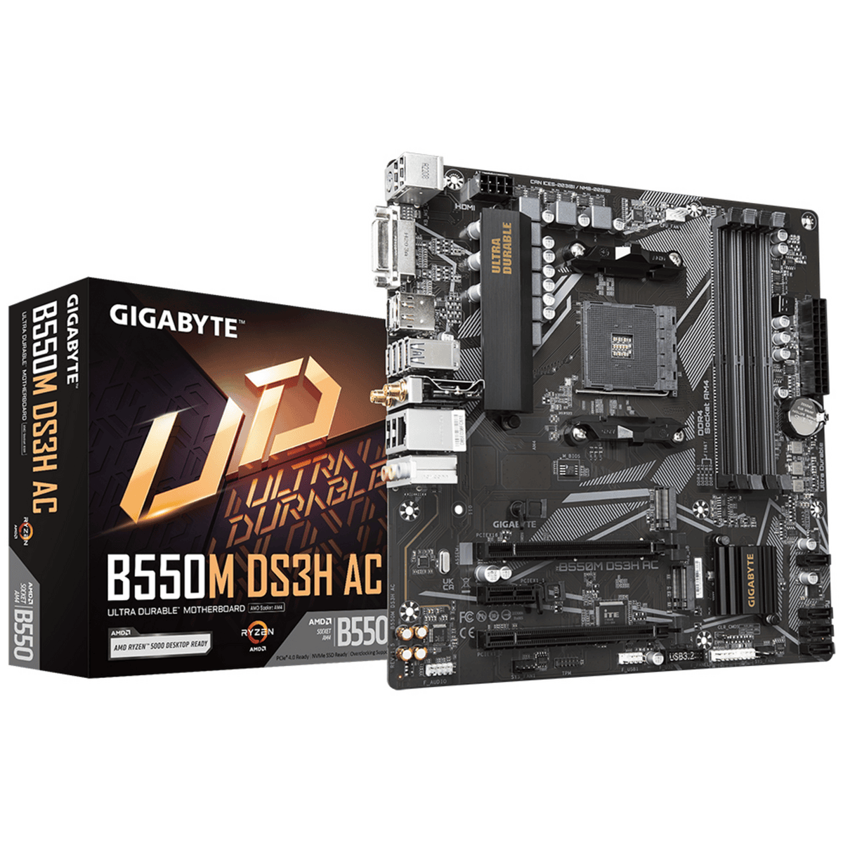 Pllakë Amë Gigabyte UD B550M DS3H AC Motherboard / AMD Chipset – Zezë