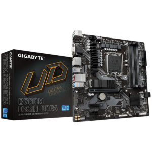 Pllakë Amë Intel Gigabyte B760M DS3H DDR4 – Zezë