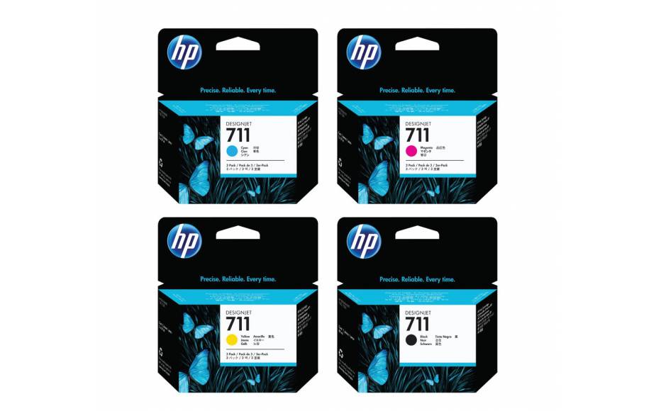 Toner 4 ne 1 HP No.711 Black, Yellow, Magenta, Cyan for Designjet T120/T520