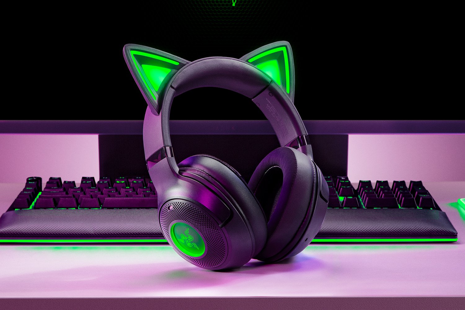 Kufje Gaming pa kabllo Kraken Kitty V2 BT – Zezë - Figura 2