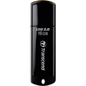 USB STICK 16GB USB 2.0 Transcend JetFlash 350, e zezë