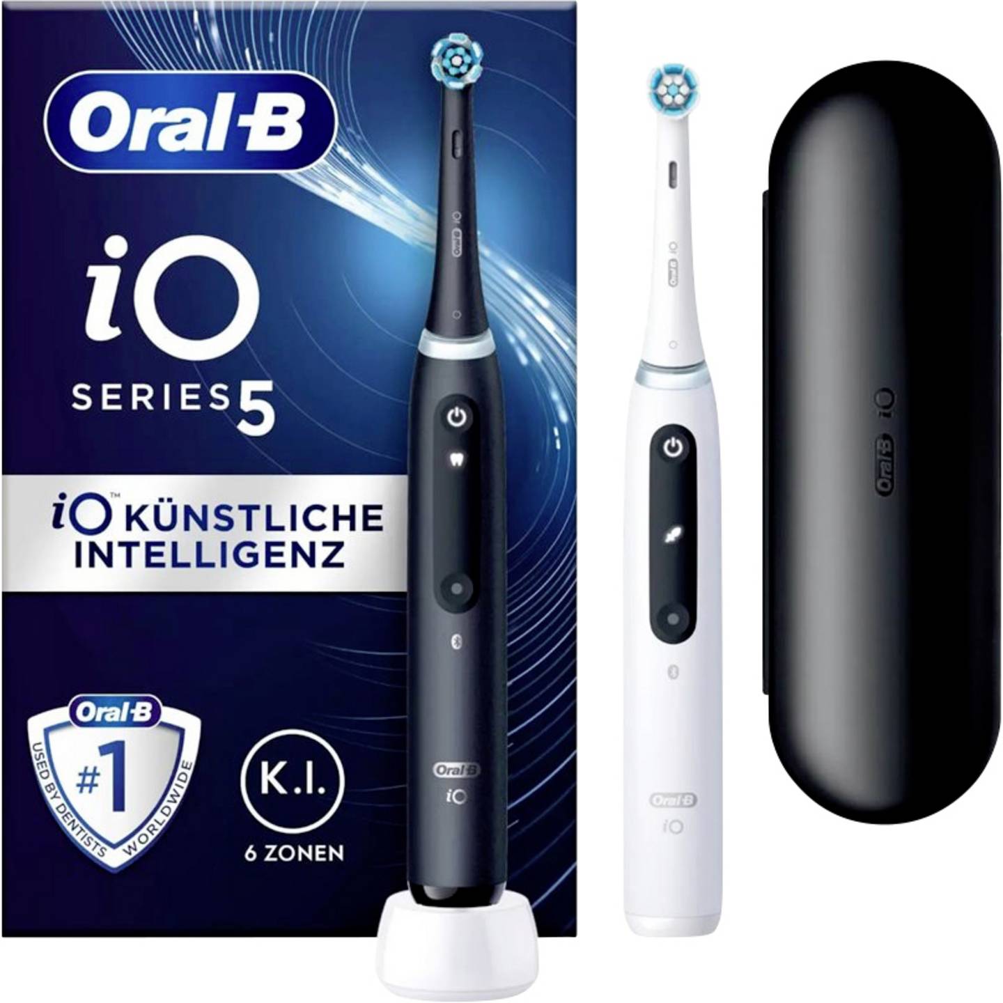 Furcë elektrike për dhëmbë Oral-B iO Series 5 Double Pack – Zezë/Bardhë
