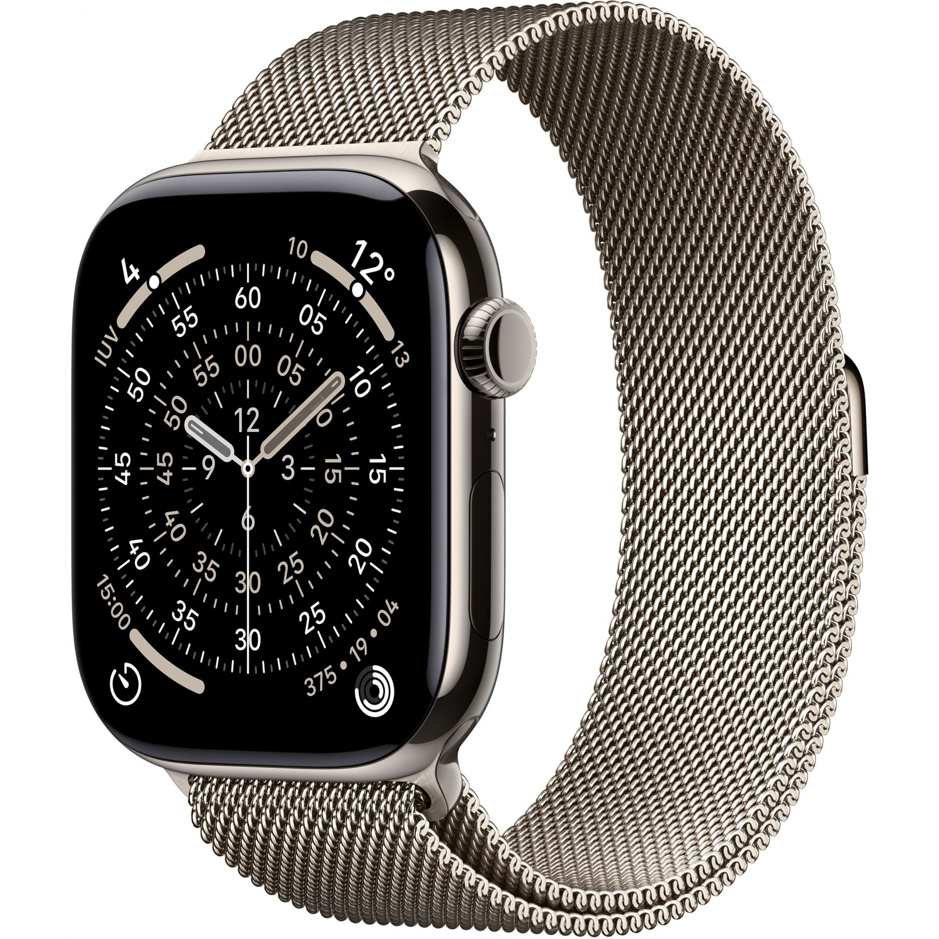 Apple Watch Series 11 / 46mm / Cellular / Titanium Natural Case with Natural Milanese Loop Band - M/L