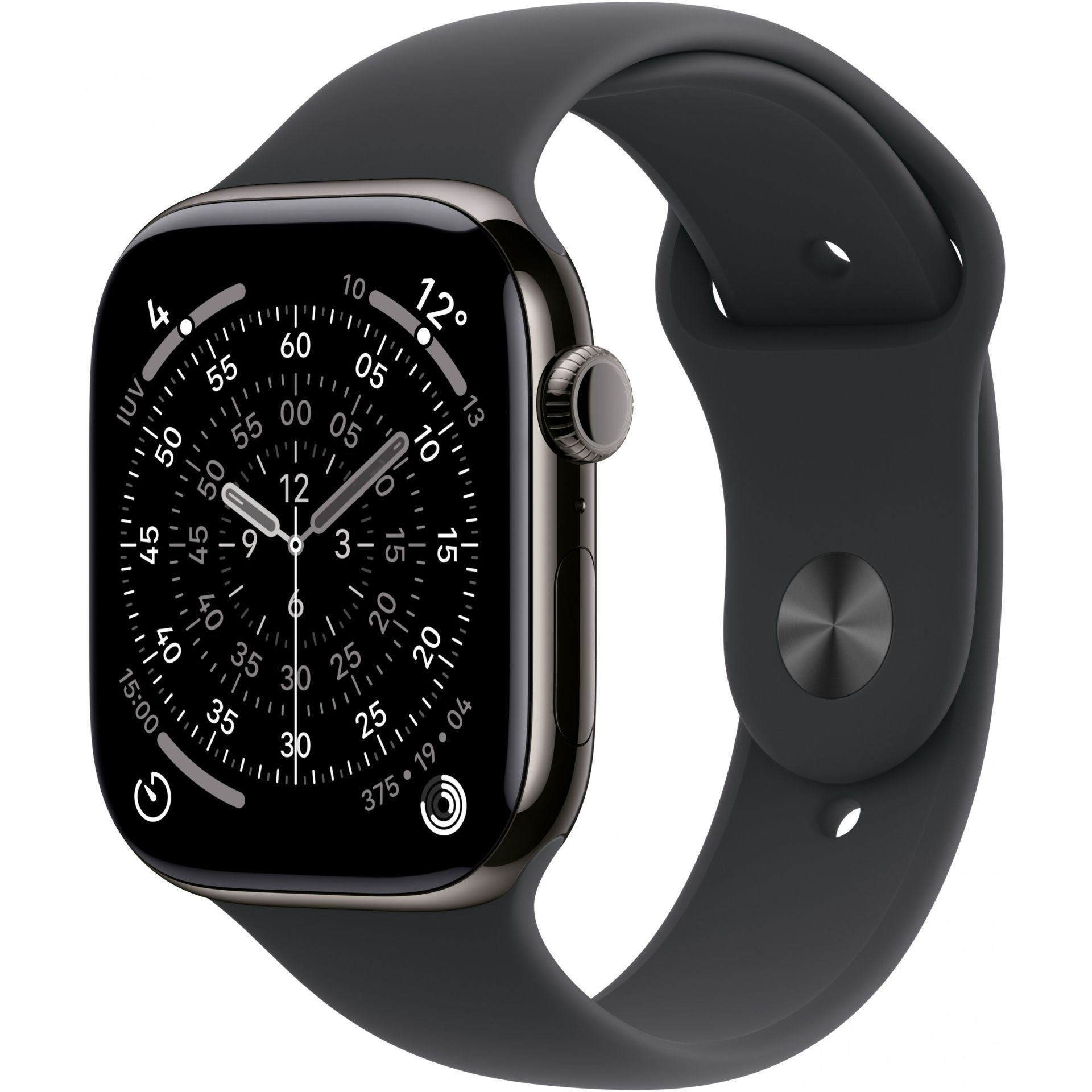 Apple Watch Series 11 / 42mm / Cellular / Titanium Slate Case with Black Sport Band - M/L