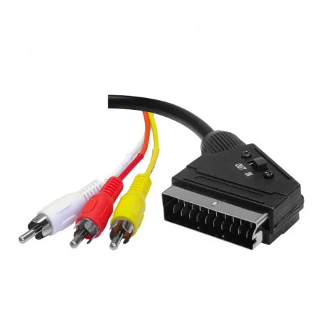 Kabëll Scart në 3xRCA / 1.5m / E zezë - Figura 2