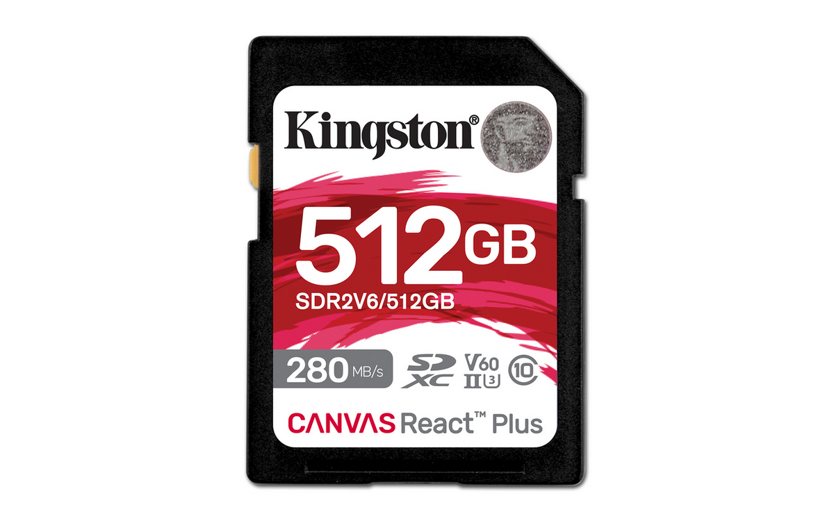 Kartë Memorie Kingston Canvas React Plus 512GB V60 / SDR2V6/512GB - Bardhë/Kuqe/Zezë
