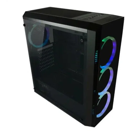 Kasë LC-Power Quad-Luxx LC-703B-ON Midi Tower ATX / 4x120mm 256C RGB Fans / 2x USB 3.0 / 1x USB 2.0 - Zezë - Figura 2