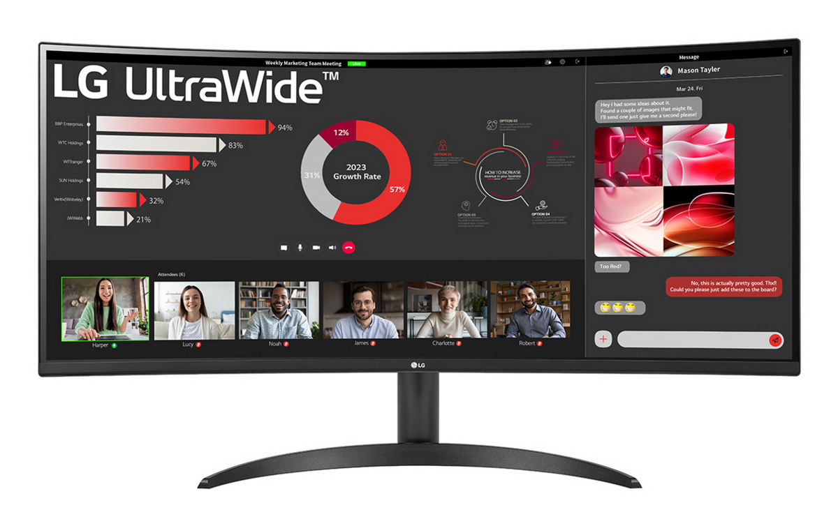 Monitor LG 34WR50QK-B / 34"/ Wide Quad HD VA / Curved / 100Hz / 5ms / HDMI + DisplayPort - Zezë