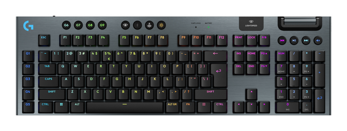 Tastierë Gaming Logitech G915 X Lightspeed Wireless / QWERTY / US Language - Gri e mbyllur