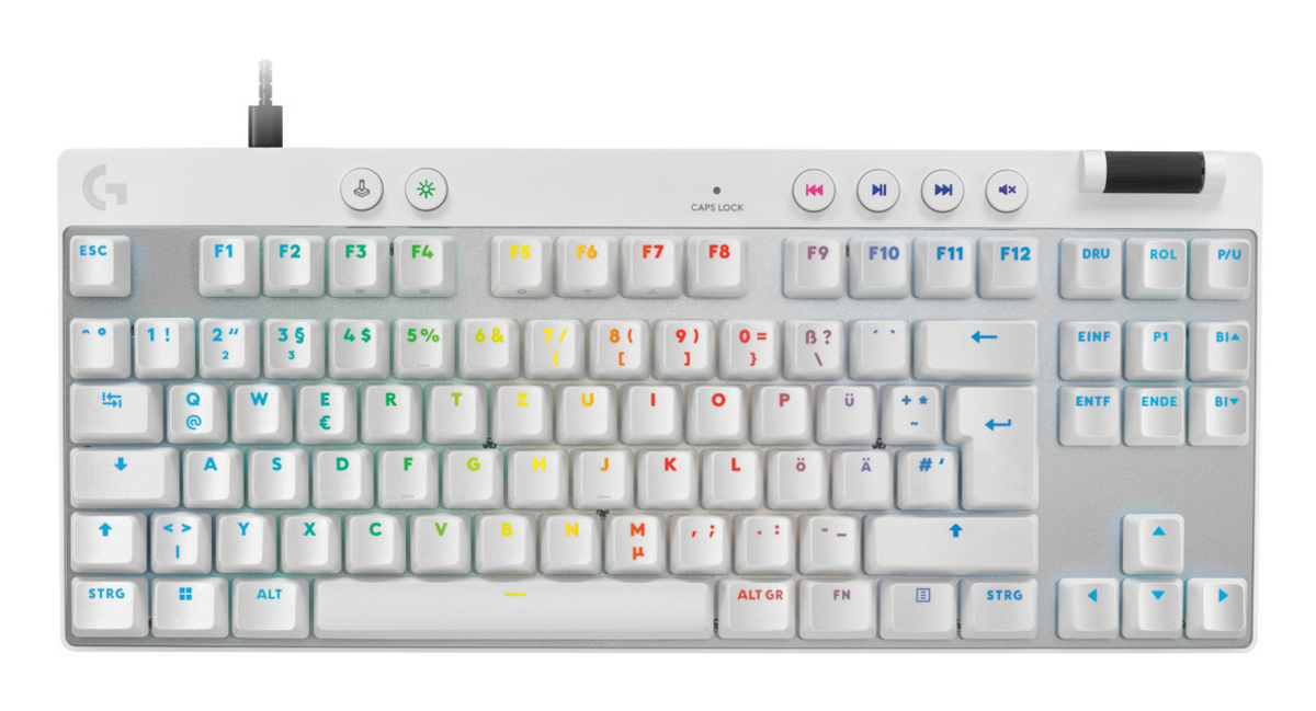 Tastierë Gaming Logitech G Pro X TKL Rapid Wired / QWERTZ / German Language – Bardhë
