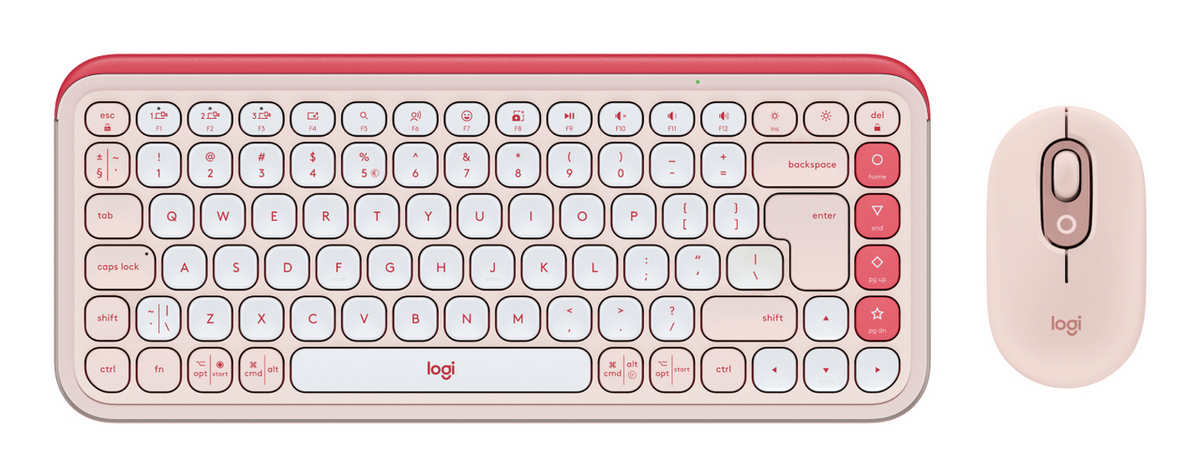 Combo (Tastierë & Maus) Logitech Pop Icon – Rozë