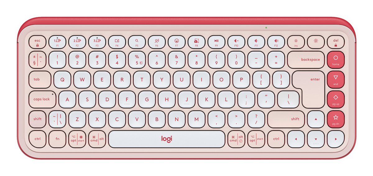 Tastierë pa Kabllo Logitech Pop Icon Keys / QWERTY – Rozë
