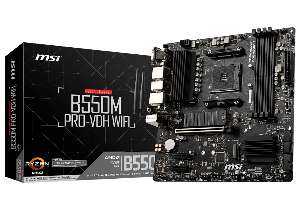 Pllakë Amë MB AMD MSI B550M PRO‑VDH WIFI – Zezë
