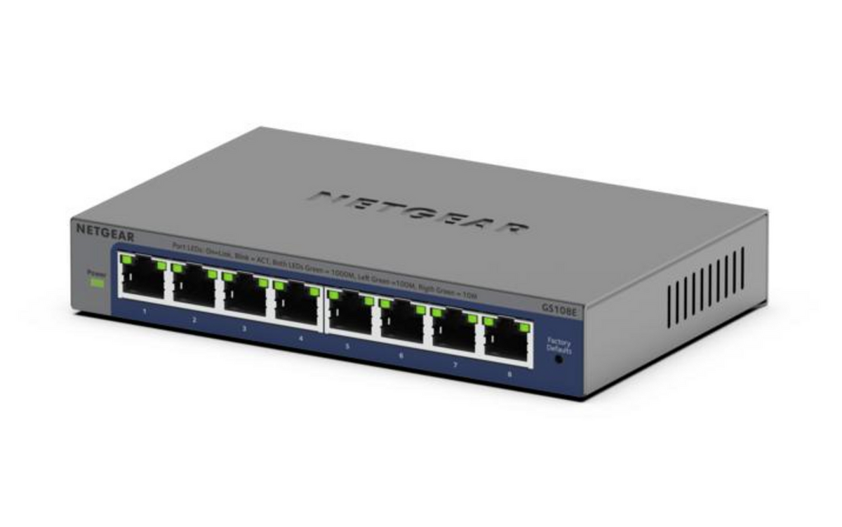 Switch Netgear Plus GS108Ev4 / GS108E-400EUS – Gri