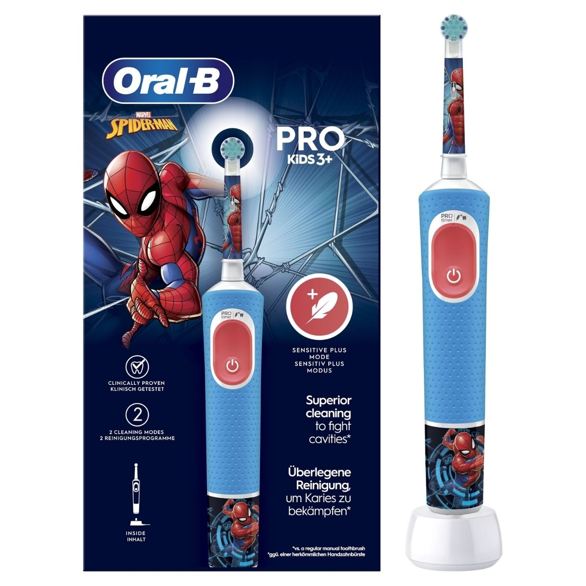 Furçë Dhëmbësh Elektrike Oral-B Kids Spiderman Vitality Pro 103 KiS – Blu