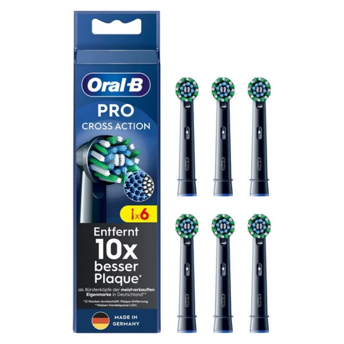 Kokë furçash zëvendësuese Oral‑B Sonic 6x Cross / 860229 / 6‑Pack – Zezë