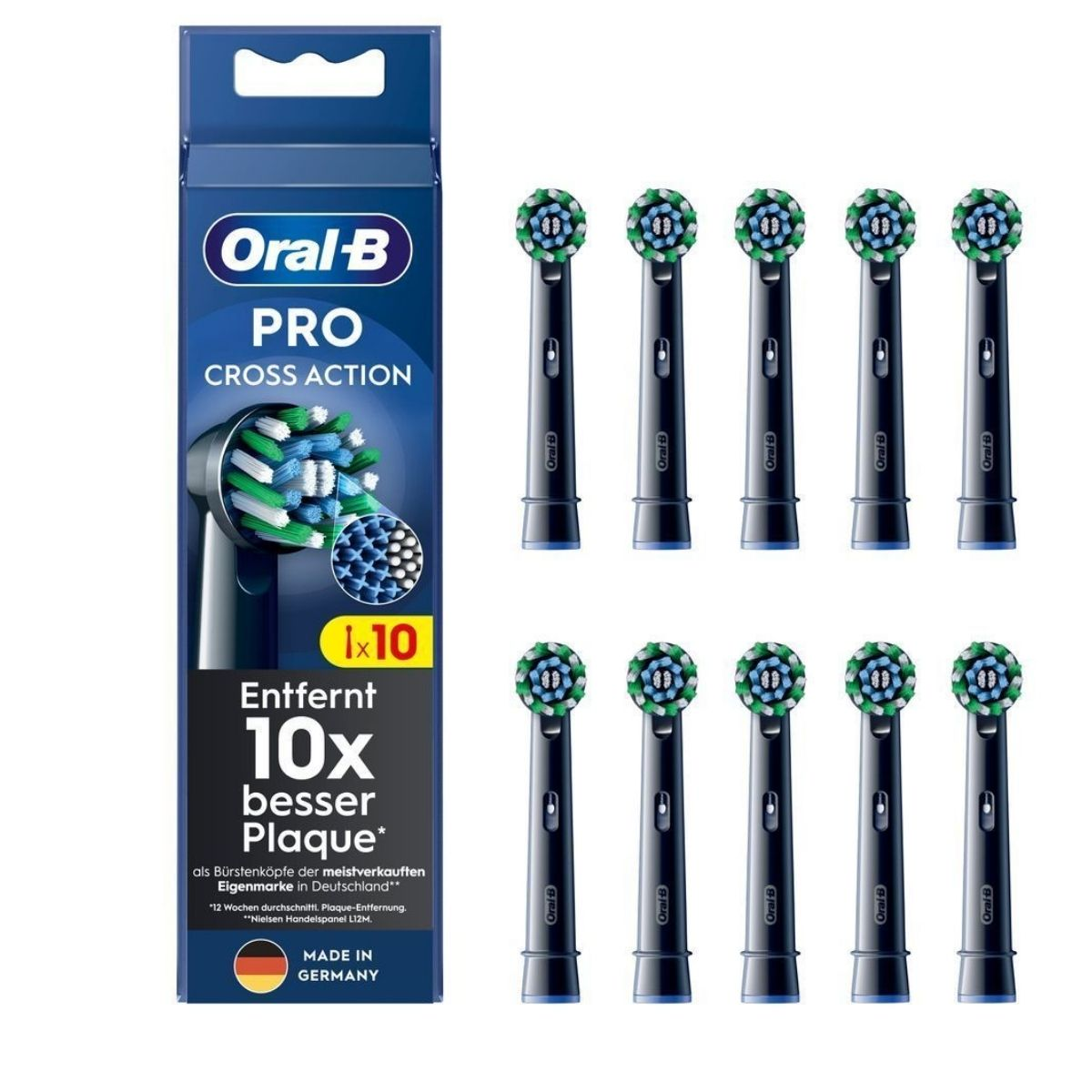 Kokë furçash zëvendësuese Oral‑B Sonic 10x Cross / 860465 / 10‑Pack – Zezë
