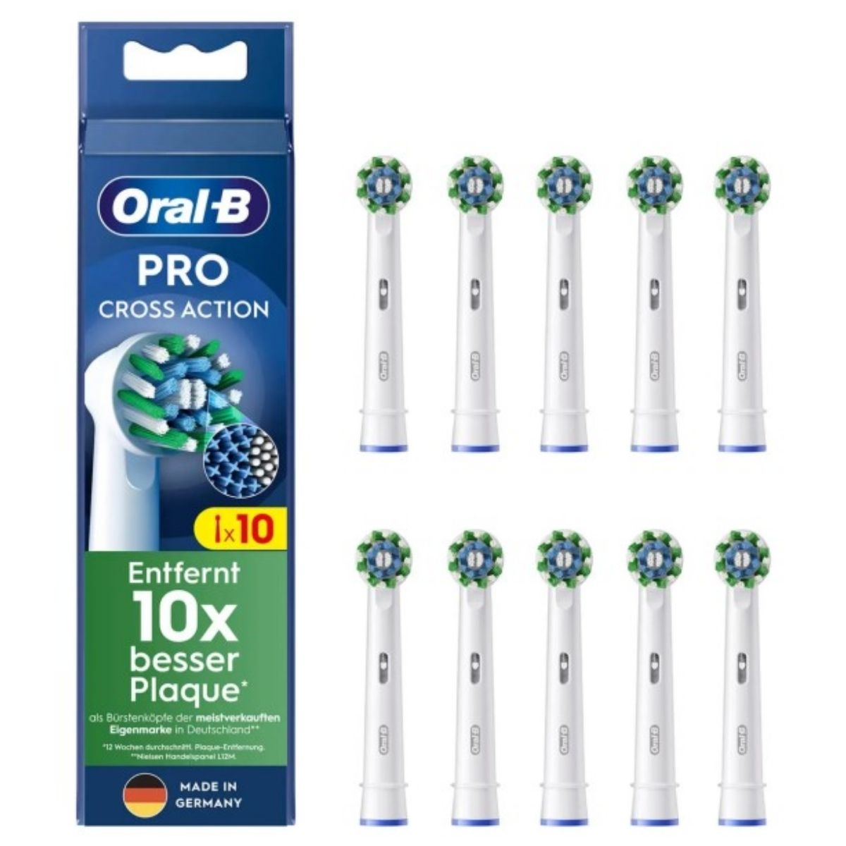 Kokë furçash zëvendësuese Oral‑B Sonic 10x Cross / 860595 / 10‑Pack – Bardhë