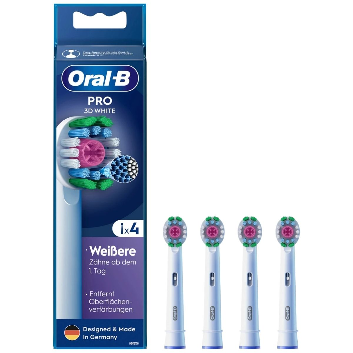 Kokë furçash zëvendësuese Oral‑B Sonic Pro 3D / 860960 / 4‑Pack – Bardhë