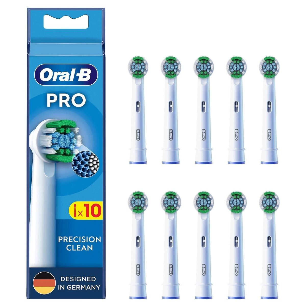 Kokë furçash zëvendësuese Oral‑B Sonic 10x Precis / 861080 / 10‑Pack – Bardhë