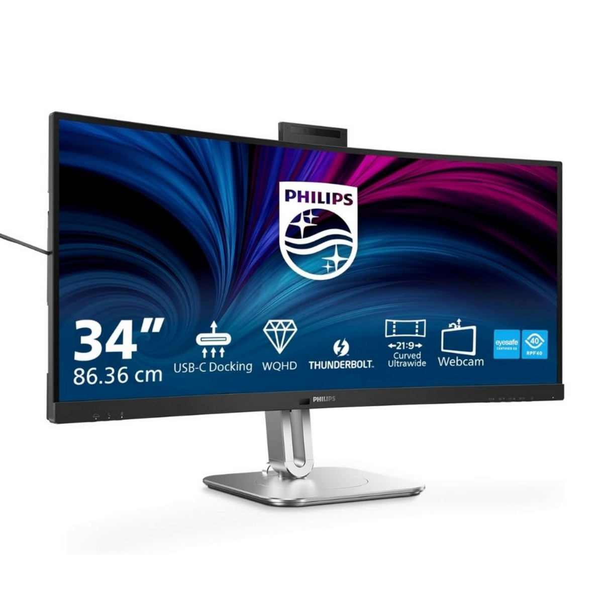 Monitor Philips 6000 Series 34B2U6603CH / 34"/ Wide Quad HD VA /Curved / LCD / 120Hz / 4ms / USB + DisplayPort + HDMI - Argjend/Zezë - Figura 2