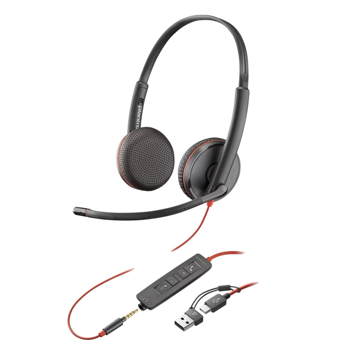 Kufje me Kabllo Poly Blackwire 3320 MS – Zezë