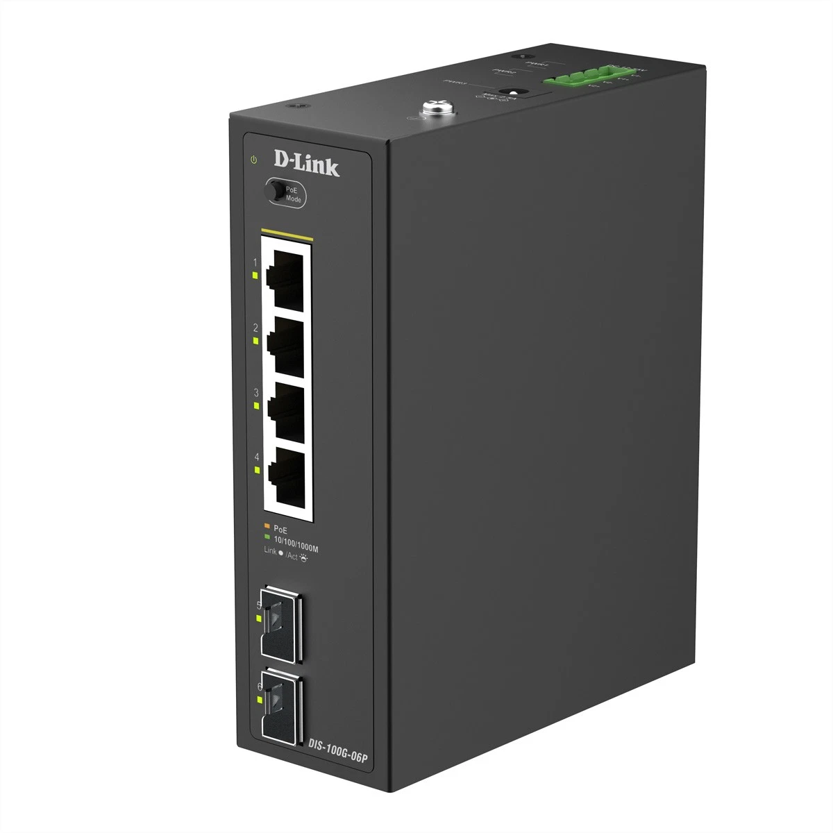 D-Link DIS-100G-06P Industrial PoE+ Switch 6 Port Gigabit | 4x PoE + 2x SFP | 120W - Figura 2