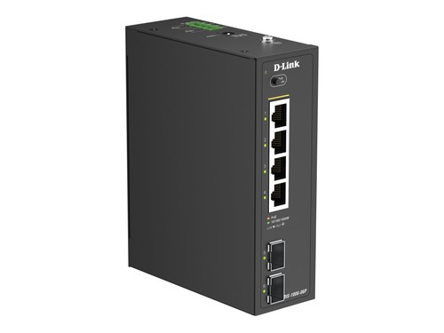 D-Link DIS-100G-06P Industrial PoE+ Switch 6 Port Gigabit | 4x PoE + 2x SFP | 120W