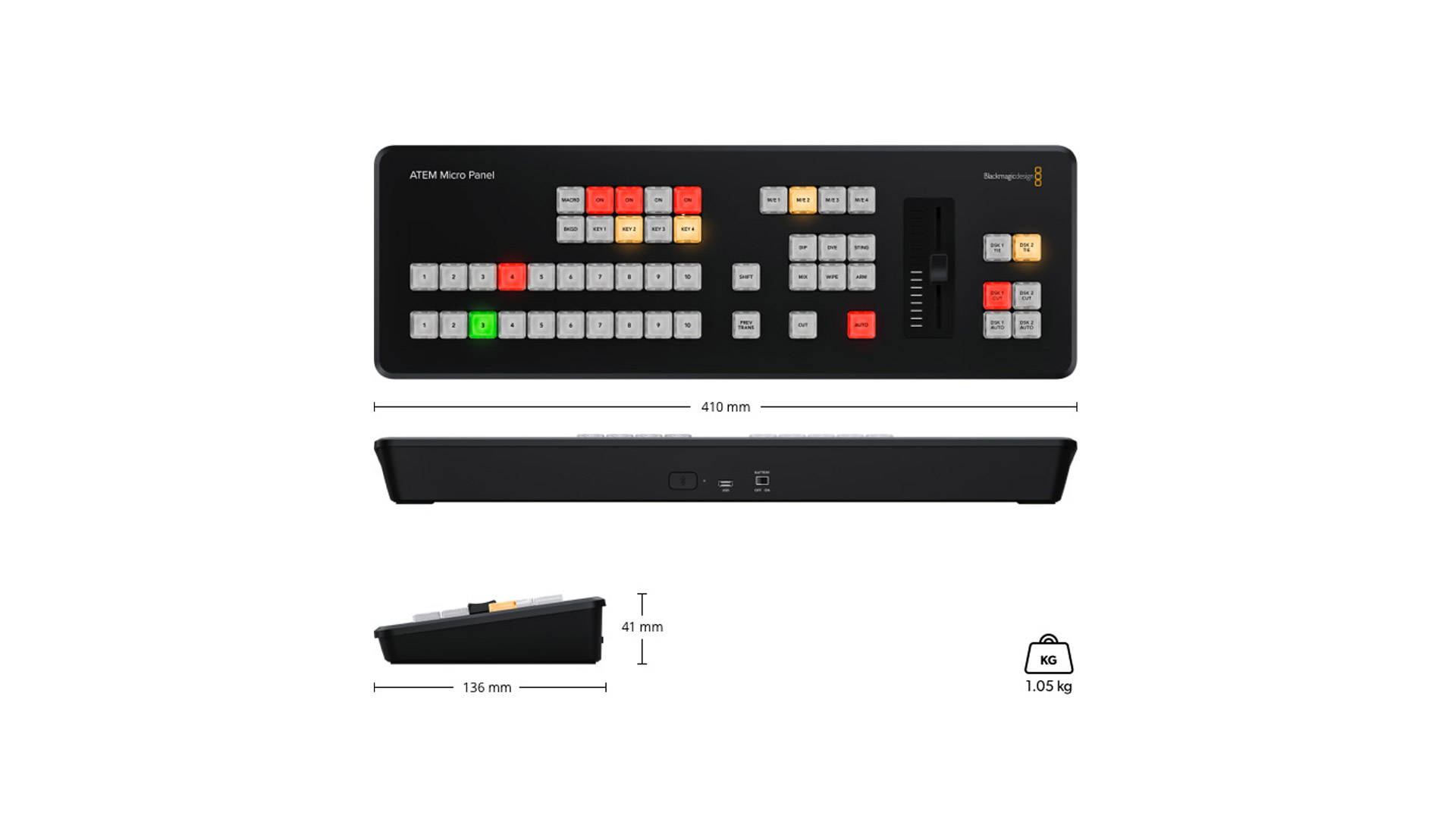 Kontroll Panel Blackmagic Design ATEM Micro Panel – Zezë - Figura 2